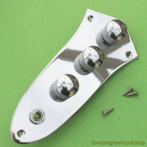 CHROME JAZZ BASS GUITAR CONTROL PLATE LOADED